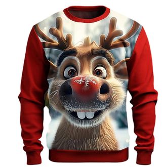 Generic Santa Claus Funny Ugly Christmas Jumpers for Men Christmas Jumper Santa Costume Xmas Jumpers for Men UK Novelty 3D Sweatshirt Pullover Tops Festive Ou