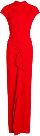 Tove Beth Ruffled Crepe Maxi Dress - Red - 40 (UK12 / M)