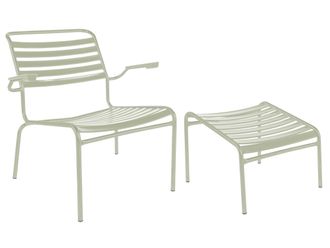 Schubiger M&ouml;bel L&auml;ttli-Lounger + Hocker S&auml;ntis mit Armlehnen