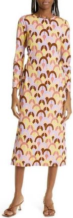 Cara Cara Celeste Geo Print Cutout Cotton Jersey Dress in Geo Lavender Zest at Nordstrom Rack, Size X-Large