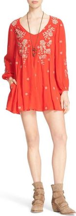 Free People Sweet Tennessee Embroidered Minidress in Red Combo at Nordstrom, Size X-Small