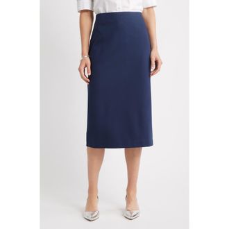 Caslon Ponte Pencil Skirt in Navy Still at Nordstrom Rack, Size Xx-Small
