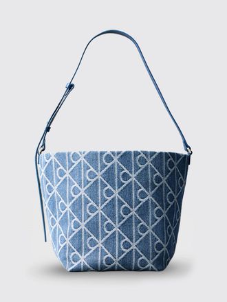 Calvin Klein Borsa a secchiello Emblem Aop Calvin Klein in denim di cotone con monogram jacquard
