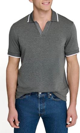 ConStruct Slim Fit Solid Johnny Collar Short Sleeve Polo in Grey at Nordstrom, Size Xx-Large