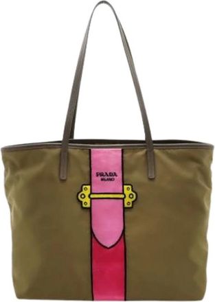 Prada Pre-owned Tote Bags, female, Green, Size: ONE SIZE Pre-owned Vintage Tote Bag