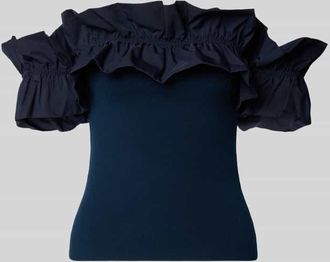 Essentiel Slim Fit Blusentop aus Viskose-Mix Modell JAQUA in Marine, Gr&ouml;&szlig;e XS