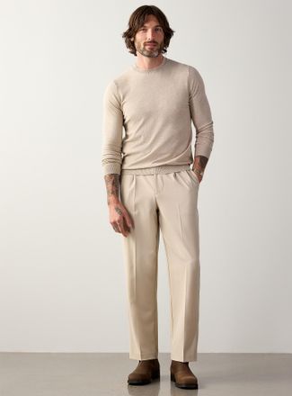 Le 31 Mens Silky knit crew-neck sweater