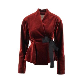 Alberta Ferretti Velvet jacket with bow Woman 40