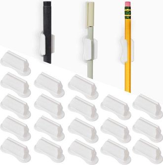 OEM 22 Piezas, Portal&aacute;pices, Portal&aacute;pices De Silicona Autoadhesivo, Para Montaje En Portapapeles En El Aula, Portal&aacute;pices, Aula, Blanco, 24,7 Cm