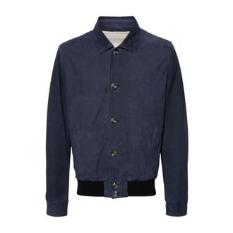 Barba Heren, Jassen, Blauw, Maat: 3XL Leer