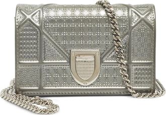Dior Borsa a tracolla Diorama baby in pelle - Argento