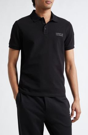 Moncler Logo Cotton Polo in Black at Nordstrom, Size Xxx-Large