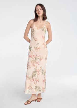 Favorite Daughter Favorite Floral Maxi Dress In Light Peach Rose