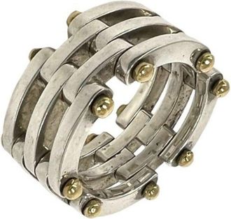Tiffany & Co. Gold Silver Yellow Gold (18K) Silver 925 Band Ring (Pre-Owned)