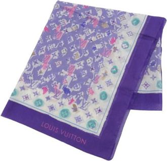 Louis Vuitton Pre-owned Katoenen Sjaal - Dames - Vintage Accessoires - Paars - ONE Size - Katoen - Vintage
