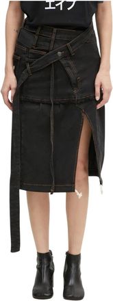 Ottolinger Signature Wrap Denim Skirt - Dames - Spijkerrokken - Grijs - M - Denim - Rokken