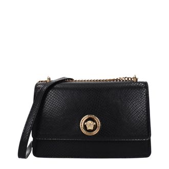 Versace Black Leather Crossbody Womens Bag