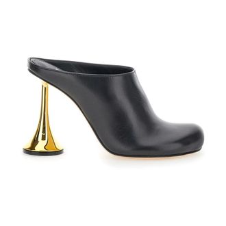 Coperni Schoenen, Dames, Zwart, 36 EU, Leer, Gesloten Muiltjes met Hak