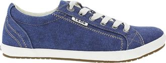 Taos Womens Star Lace-Up Sneakers In Blue Wash Canvas