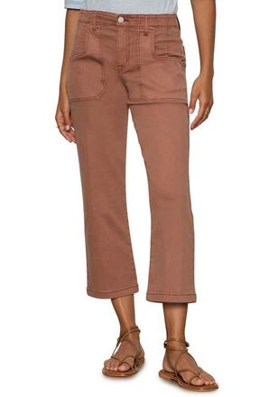 Sanctuary Retreat Mid Rise Crop Straight Leg Utility Pants in Mud Bath Brown at Nordstrom, Size 26