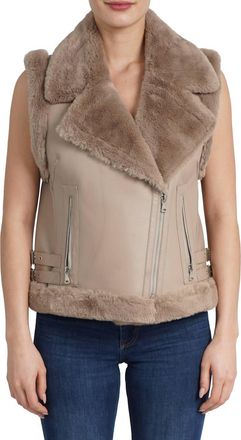 Love Token Zoe Moto Vest In Taupe