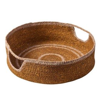 Be Home Hydra Woven Seagrass Tray in Marigold at Nordstrom