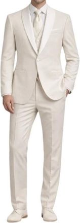 Bharnaba AB 2123 Kostuum Set - Heren - Pakken - Beige - Maat: XL Satijn