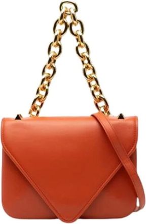 Bottega Veneta Pre-owned Shoulder Bags, female, Orange, Size: ONE SIZE Pre-owned Leather Shoulder Bag