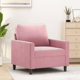 vidaXL Sill&oacute;n De Terciopelo Rosa 60 Cm Vidaxl