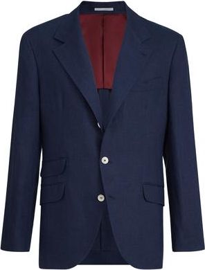 Brunello Cucinelli Linen deconstructed blazer in Navy Blue at Nordstrom, Size 48 It