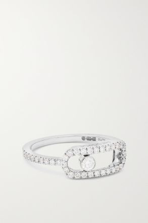 Messika Anello In Oro Bianco 18 Carati Con Diamanti Move Uno - Argento