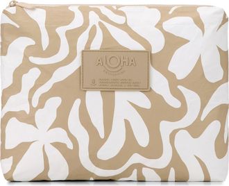 Aloha Collection Mid Float Water Resistant Zip Pouch in Latte at Nordstrom