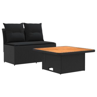 vidaXL 2 Pieza Sof&aacute; Central De Jard&iacute;n Con Mesa Elevable Vidaxl