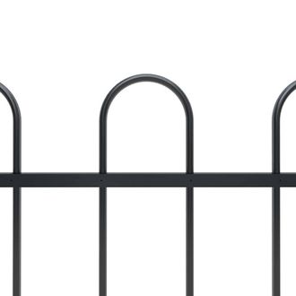 Berkfield Home Elegant Garden Fence with Hoop Top Steel 10.2x1.2 m Black