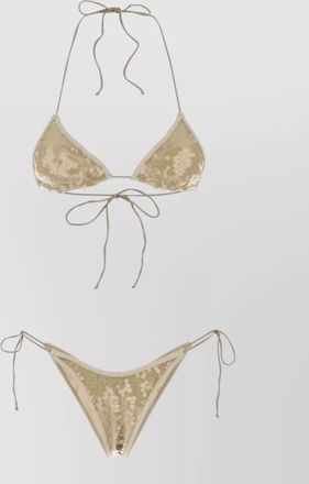 Os&eacute;ree marylin polyester sequin halter triangle bikini