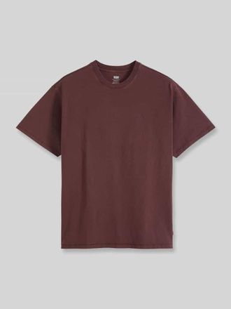 Levi's Regular Fit T-Shirt aus reiner Baumwolle mit Logo-Stitching in Bordeaux, Gr&ouml;&szlig;e XXL