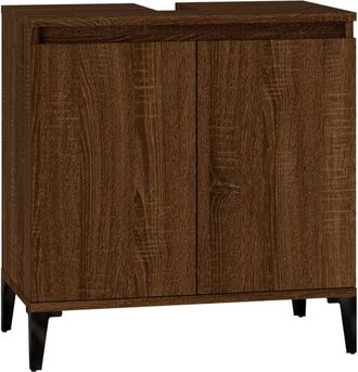 vidaXL Armario de lavabo madera contrachapada roble marrón 58x33x60 cm Vidaxl