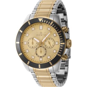 Invicta Pro Diver Chronograph GMT Quartz Gold Dial Mens Watch 46049