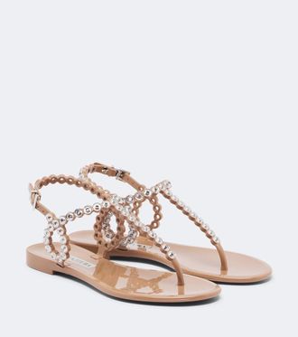 Aquazzura Almost Bare embellished PVC sandals