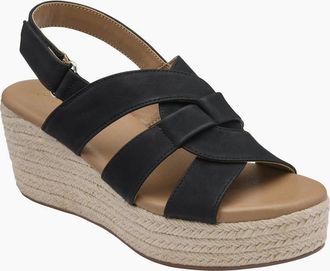 Lotus Womens Reina Womens Wedge Sandals - Black - Size: 7