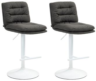 Clp Clp - Lote De 2 Taburetes De Bar De Tela Damar Gris Oscuro Blanco
