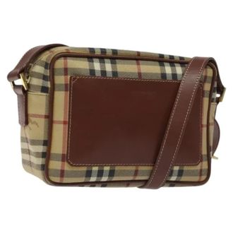 Burberry Tweedehands leren schoudertassen - Dames - Vintage Schoudertas - Beige - ONE Size - Leer - Vintage