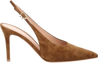 Gianvito Rossi Brown Slingback Pumps