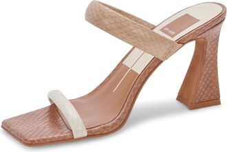 Dolce Vita Novah Sandal Womens US 9 Brown Slip-On Square Toe Spool Heel KHD950