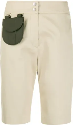 Palm Angels contrasting pocket knee-length shorts - women - Cotton/Polyester/Polyurethane/Viscose - 40 - Neutrals