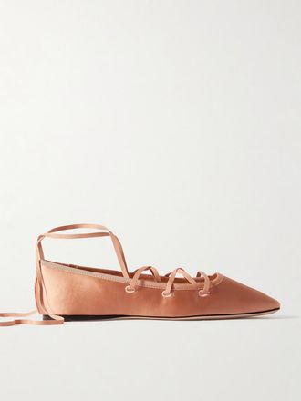 Loeffler Randall Ballerine In Raso Con Lacci Louisa - Rosa