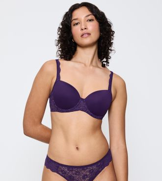 Triumph T-Shirt-BH TRIUMPH Amourette, Damen, Gr. 70, Cup D, lila (royal lila), Microtouch, Obermaterial: 61% Polyester, 27% Polyamid, 12% Elasthan, BHs T-Shir