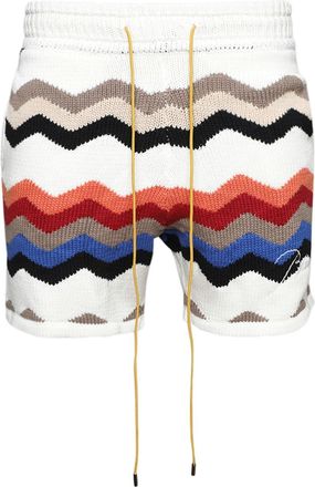 Rhude Cyril intarsia-knit shorts - men - Supima Cotton/Cashmere - L - White