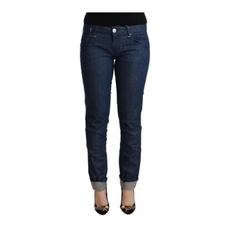 Acht Skinny Jeans, female, Blue, Size: W26 Low Waist Skinny Denim Folded Hem Jeans