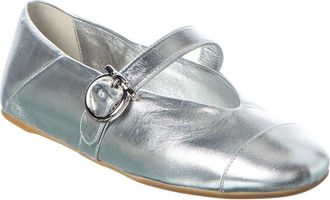 Ferragamo Gancini Leather Ballet Flat